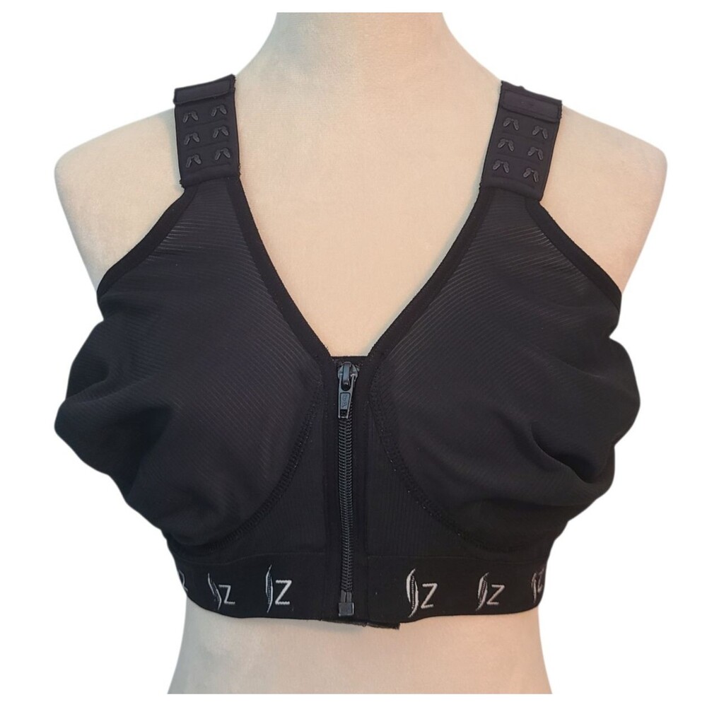 Post op Medical Z black front zip Bra Breast surgery or 3080 sleep UK 40E